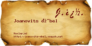 Joanovits Ábel névjegykártya