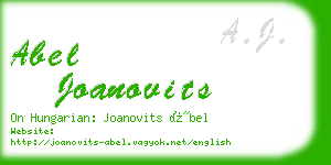 abel joanovits business card